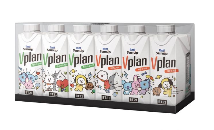 방탄소년단 캐릭터 BT21 음료 ‘썬업 브이플랜’, G마켓 단독 한정판매